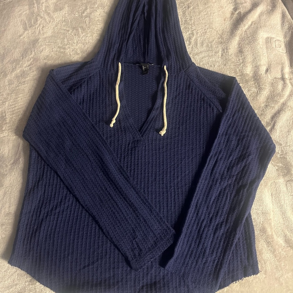 Navy Blue Hooded Sweater